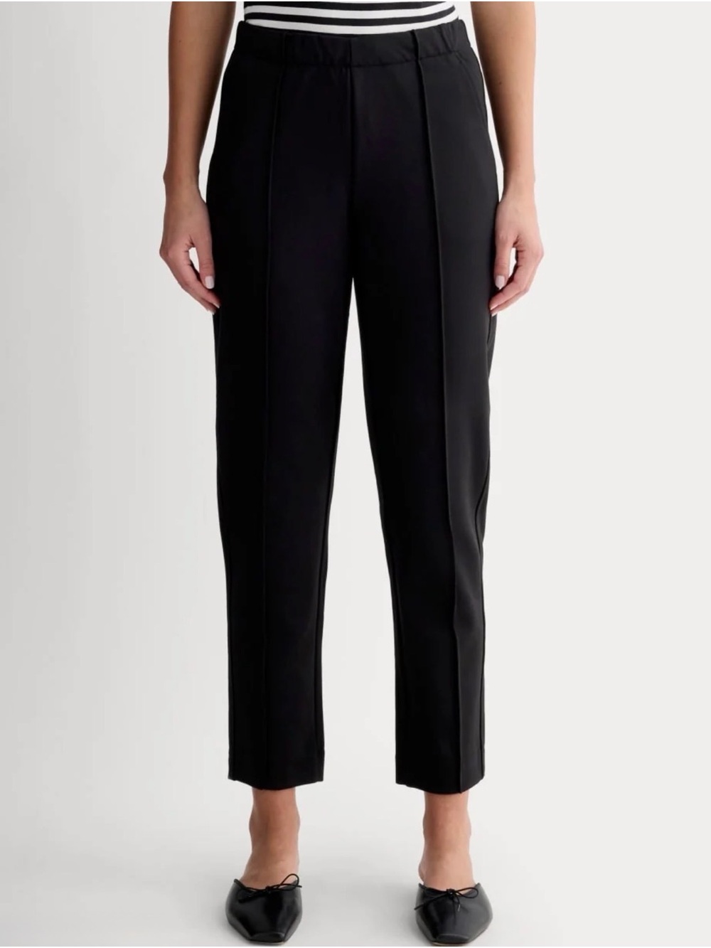 Everlane The Dream Pant Black High Rise Pull On Tapered Trouser Sz Small